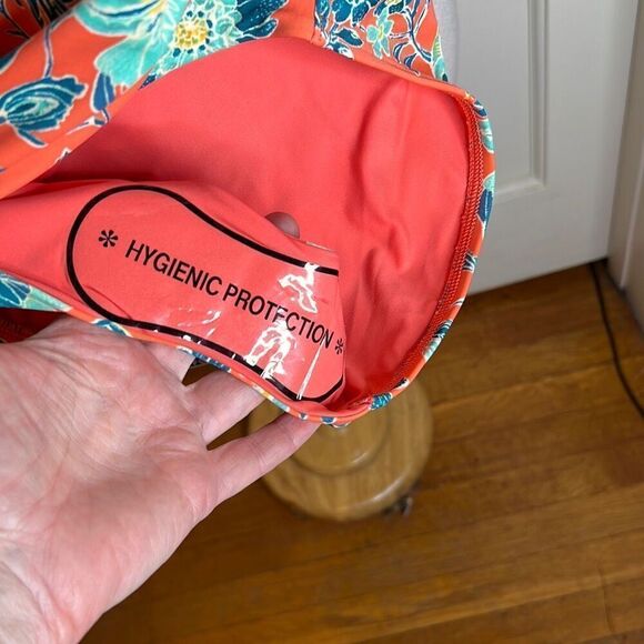 Ann Taylor Loft Swim Orange Floral One Piece Swimsuit with Tassels Size 4 NWT - Picture 4 of 12